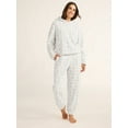 thumbnail image 1 of Joyspun Women's Embossed Plush Hoodie and Joggers Pajama Set, 2-Piece, Size XS-2X, 1 of 5