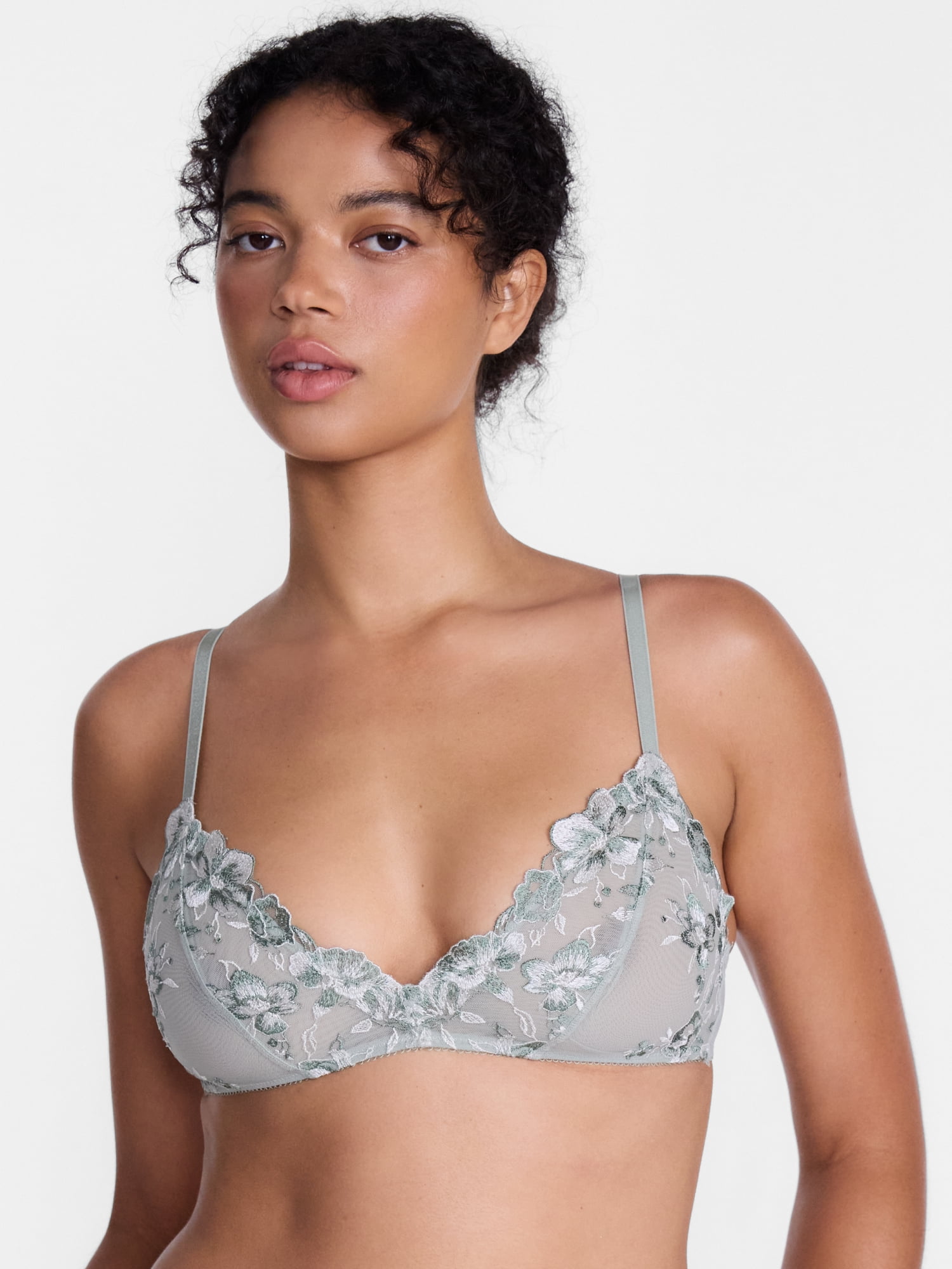 Joyspun Women's Embroidery Bralette, Sizes XS-XXXL