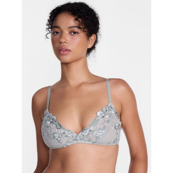 Joyspun Women's Embroidery Bralette, Sizes XS-XXXL
