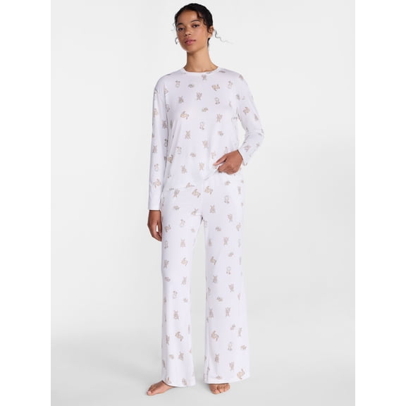 Joyspun Women's Dreamy Soft Collection Sleep Top and Pants, 2-Piece Set, Sizes XS-3X