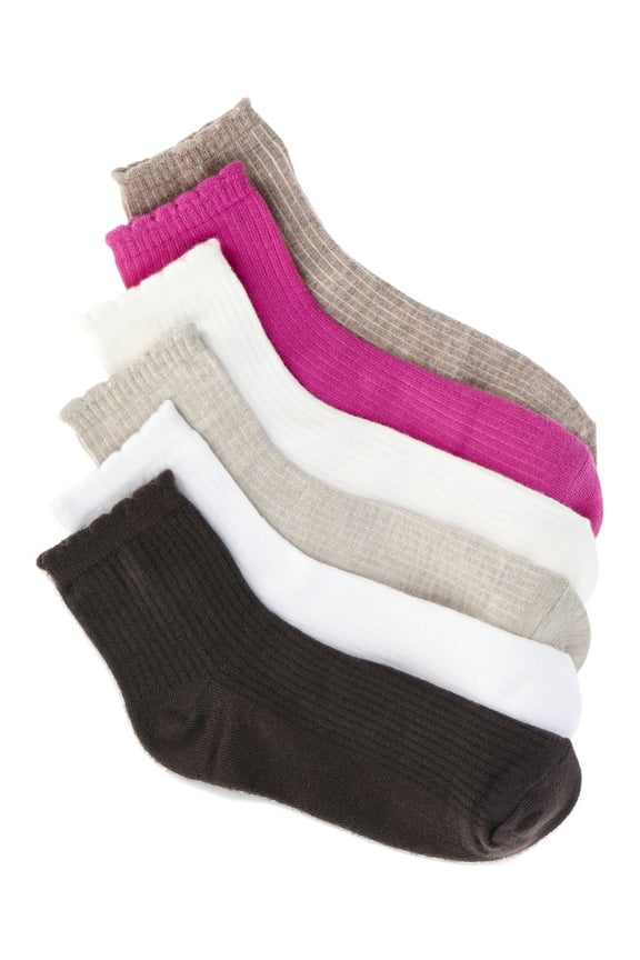 Women’s Essentials Ankle Dress Socks, 6-Pack, Fits Shoe Sizes 4-10