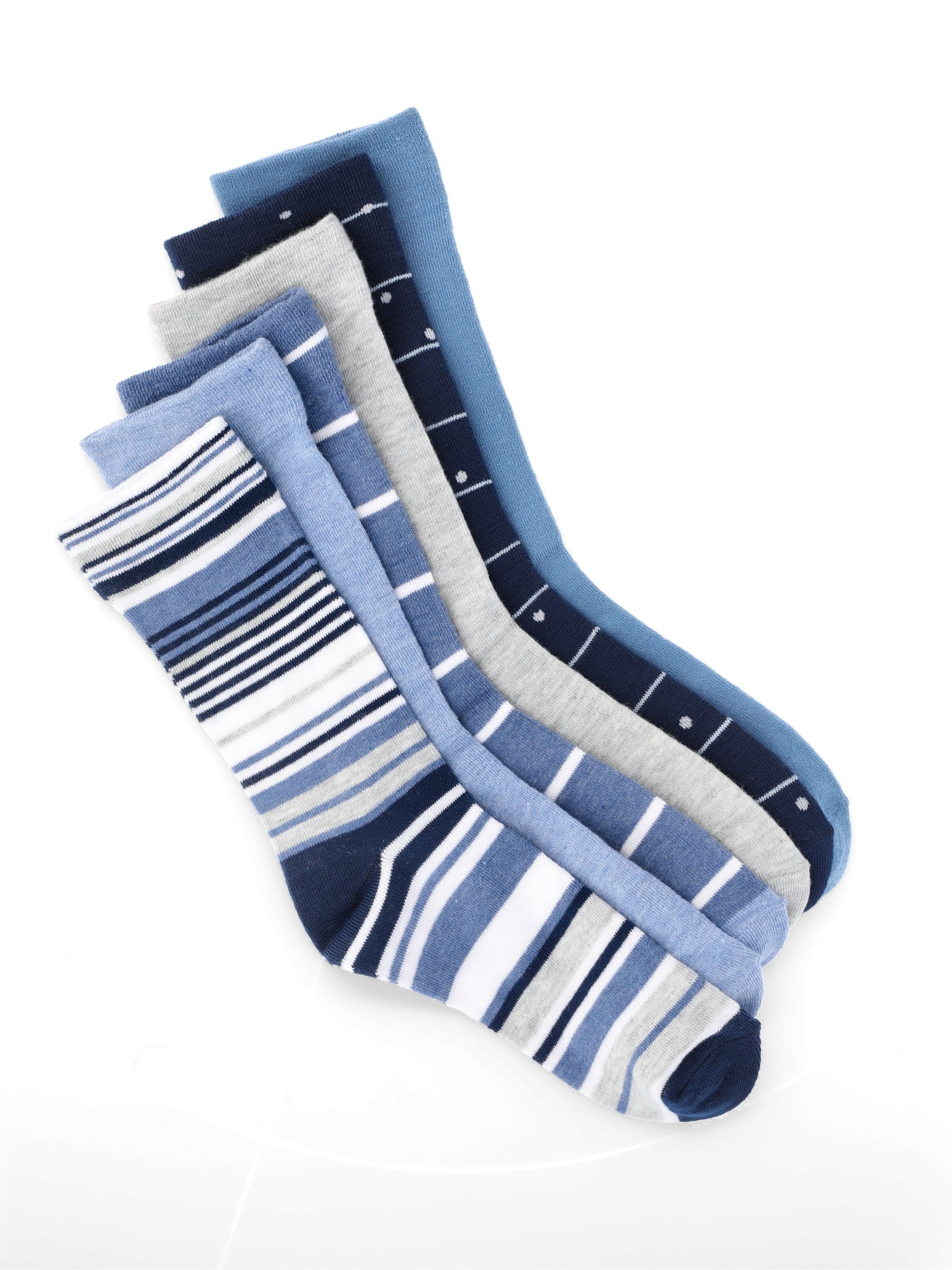 Joyspun Women's Essentials Crew Dress Socks, 6-Pack, Fits Shoe Sizes 4-10