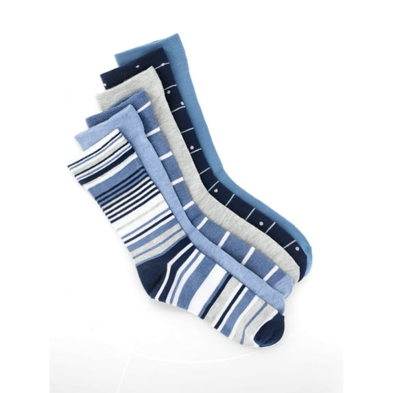 Joyspun Women's Essentials Crew Dress Socks, 6-Pack, Fits Shoe Sizes 4-10