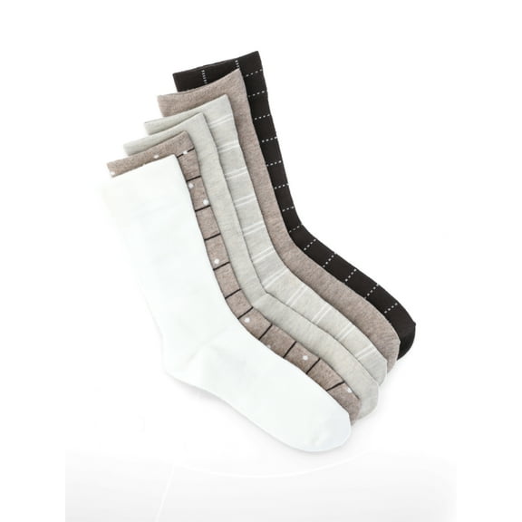 Joyspun Women's Essentials Crew Dress Socks, 6-Pack, Fits Shoe Sizes 4-10