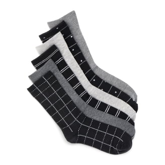 Joyspun Women's Essentials Crew Dress Socks, 6-Pack, Fits Shoe Sizes 4-10, Black
