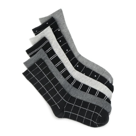 Joyspun Women's Essentials Crew Dress Socks, 6-Pack, Fits Shoe Sizes 4-10
