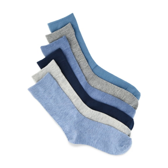 Joyspun Women's Essentials Crew Dress Socks, 6-Pack, Fits Shoe Sizes 4-10