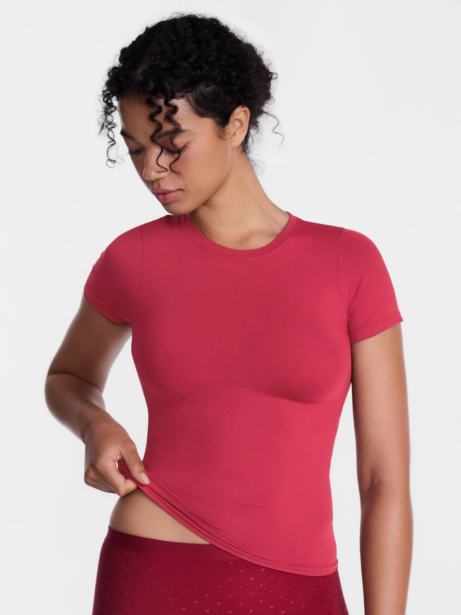 Joyspun Women's Everyday Seamless Shapewear T-Shirt, Sizes S-XXXL