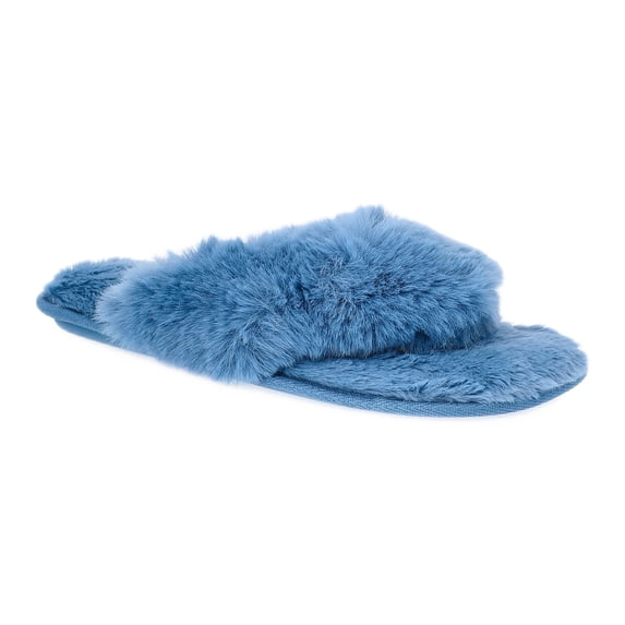 Joyspun Women's Faux Fur Thong Slippers