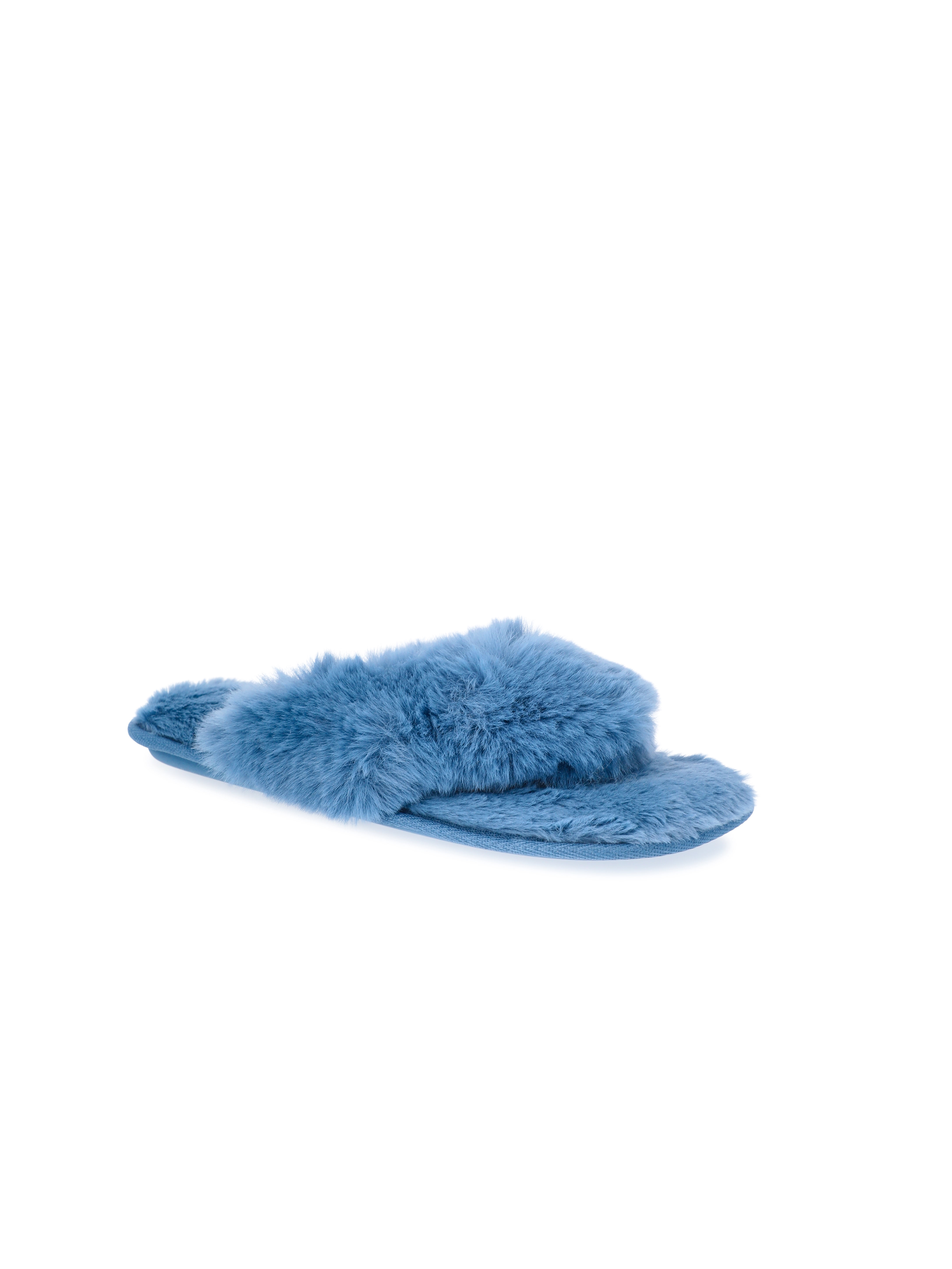 Joyspun Women's Faux Fur Thong Slippers