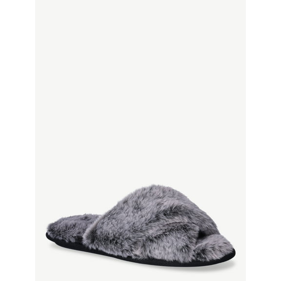 Joyspun Women's Faux Fur X-Band Slippers