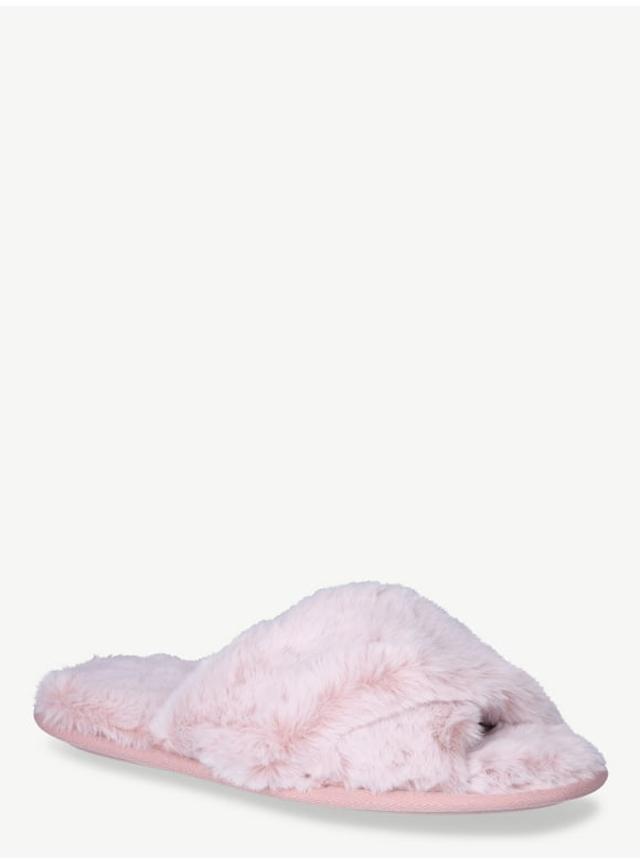 Women's Faux Fur X-Band Slippers
