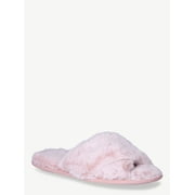 Joyspun Womens Faux Fur X-Band Slippers