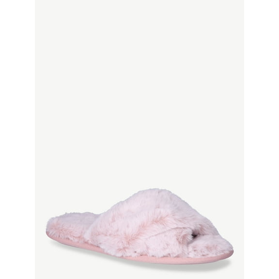 Joyspun Women's Faux Fur X-Band Slippers