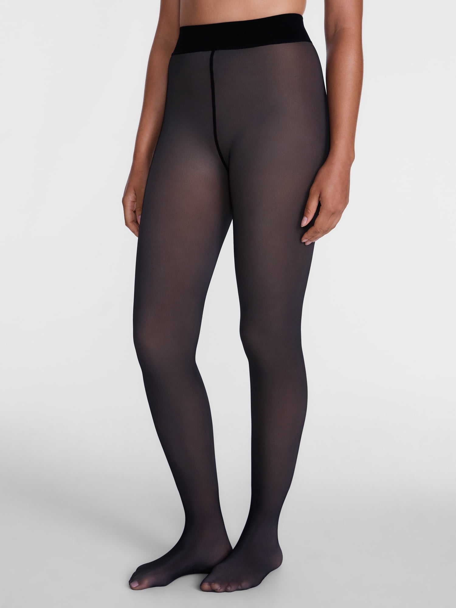 Joyspun Women's Faux Sheer Fleece Tights, Sizes S-3XL