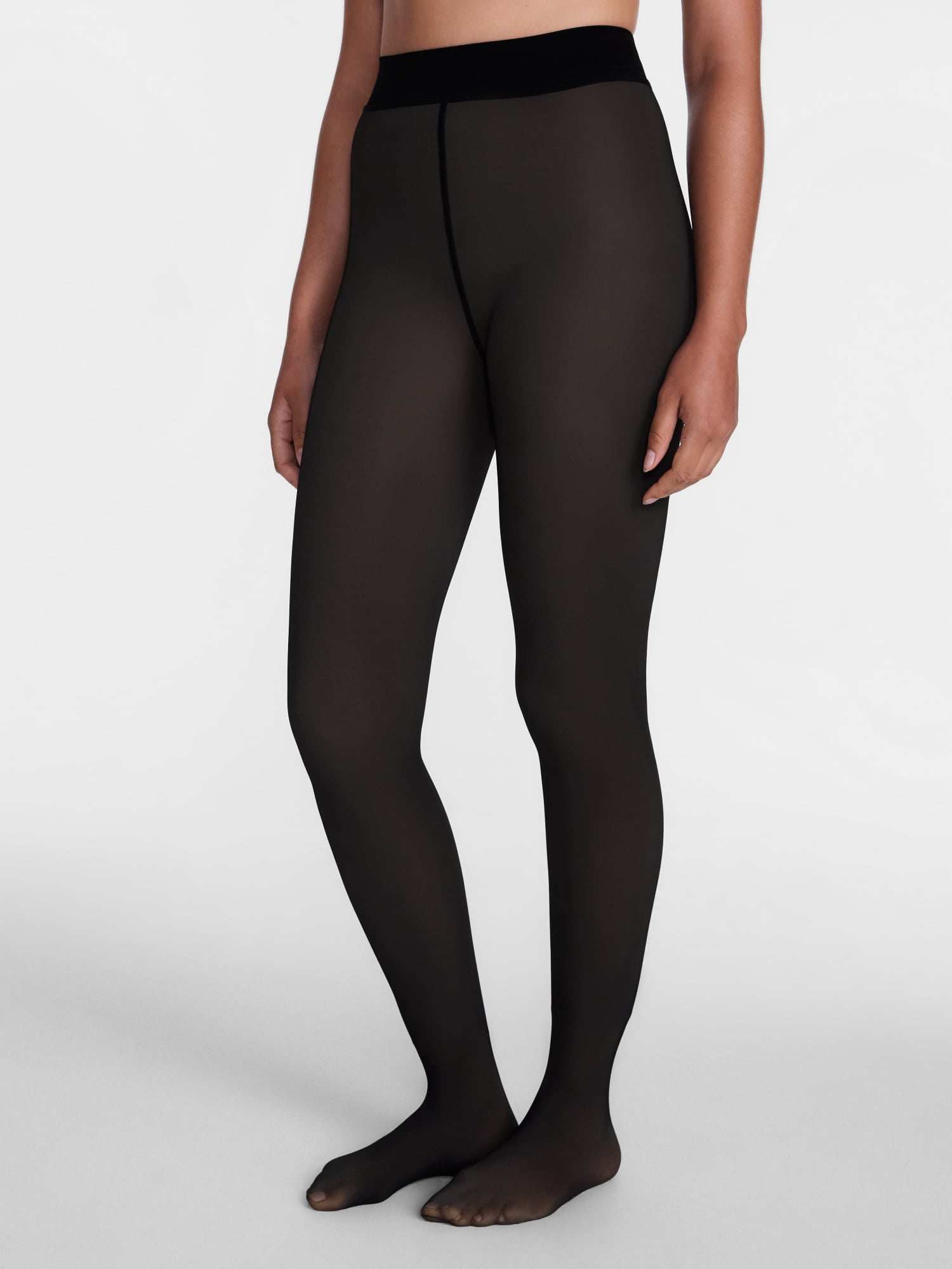 Joyspun Women's Faux Sheer Fleece Tights, Sizes S-3XL