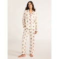 thumbnail image 1 of Joyspun Women's Flannel Long Sleeve Top and Pants Pajama Set, 2-Piece, Sizes XS-3X, 1 of 5