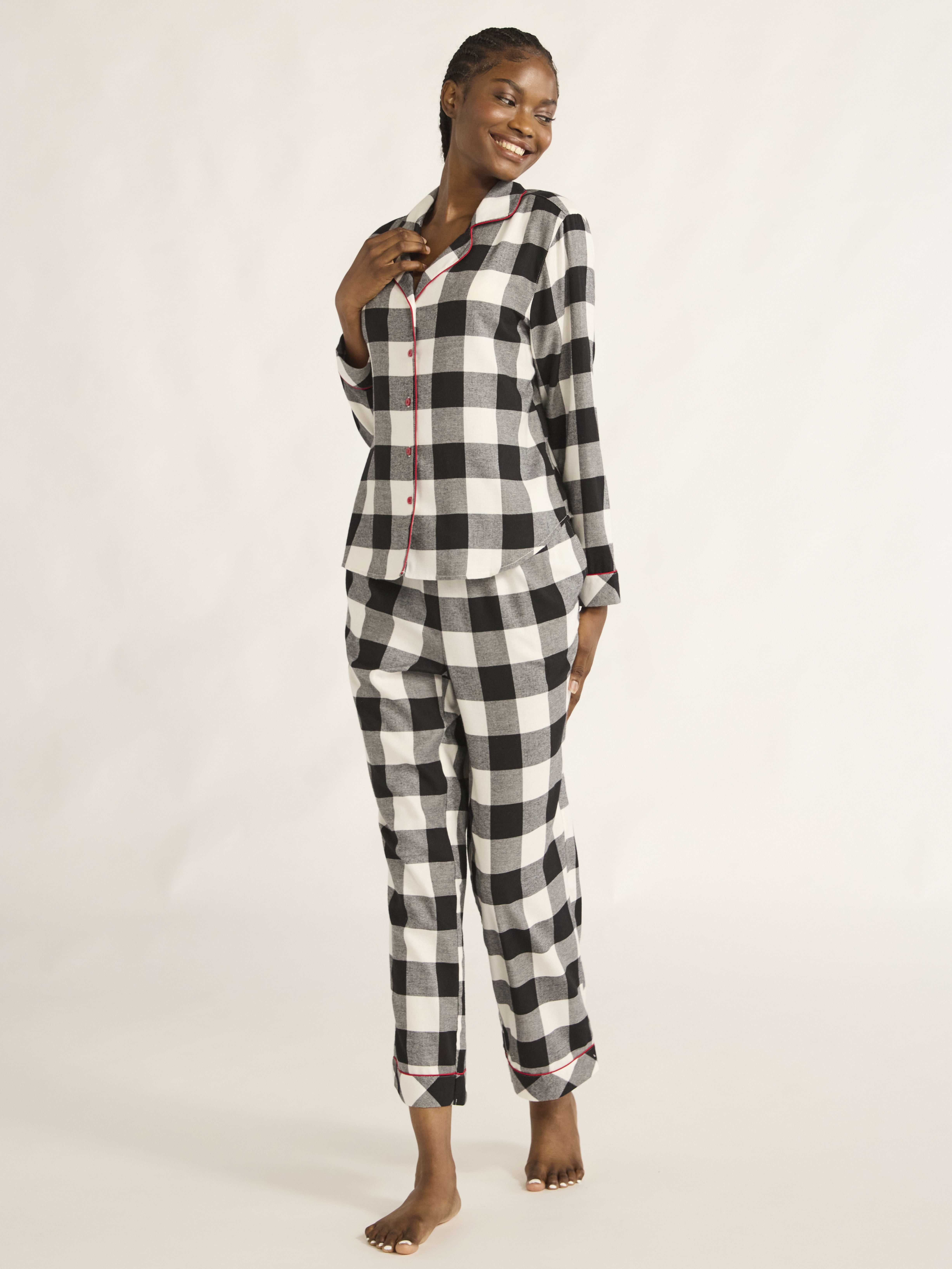 Womens Flannel Pj Sets Joyspun Women's Flannel Long Sleeve Top And