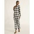 thumbnail image 1 of Joyspun Women's Flannel Long Sleeve Top and Pants Pajama Set, 2-Piece, Sizes XS-3X, 1 of 5