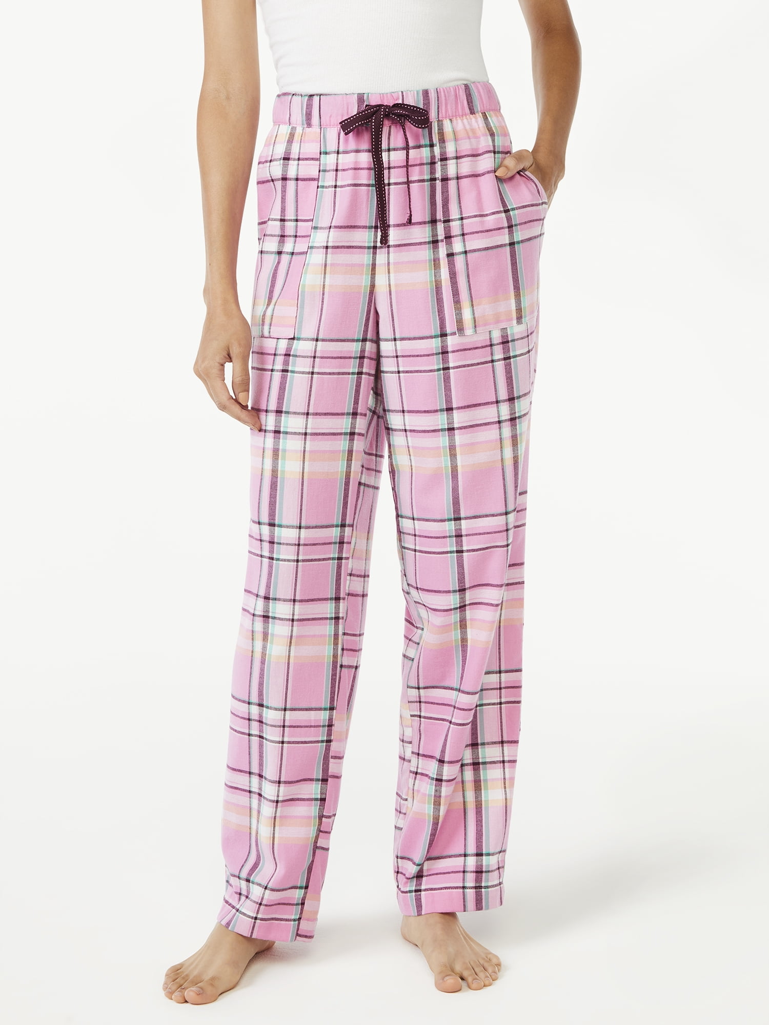 Joyspun Women s Flannel Lounge Pants Sizes S To 3X Walmart how-to-make-plaid-pants-easy-roblox-clothing-youtube