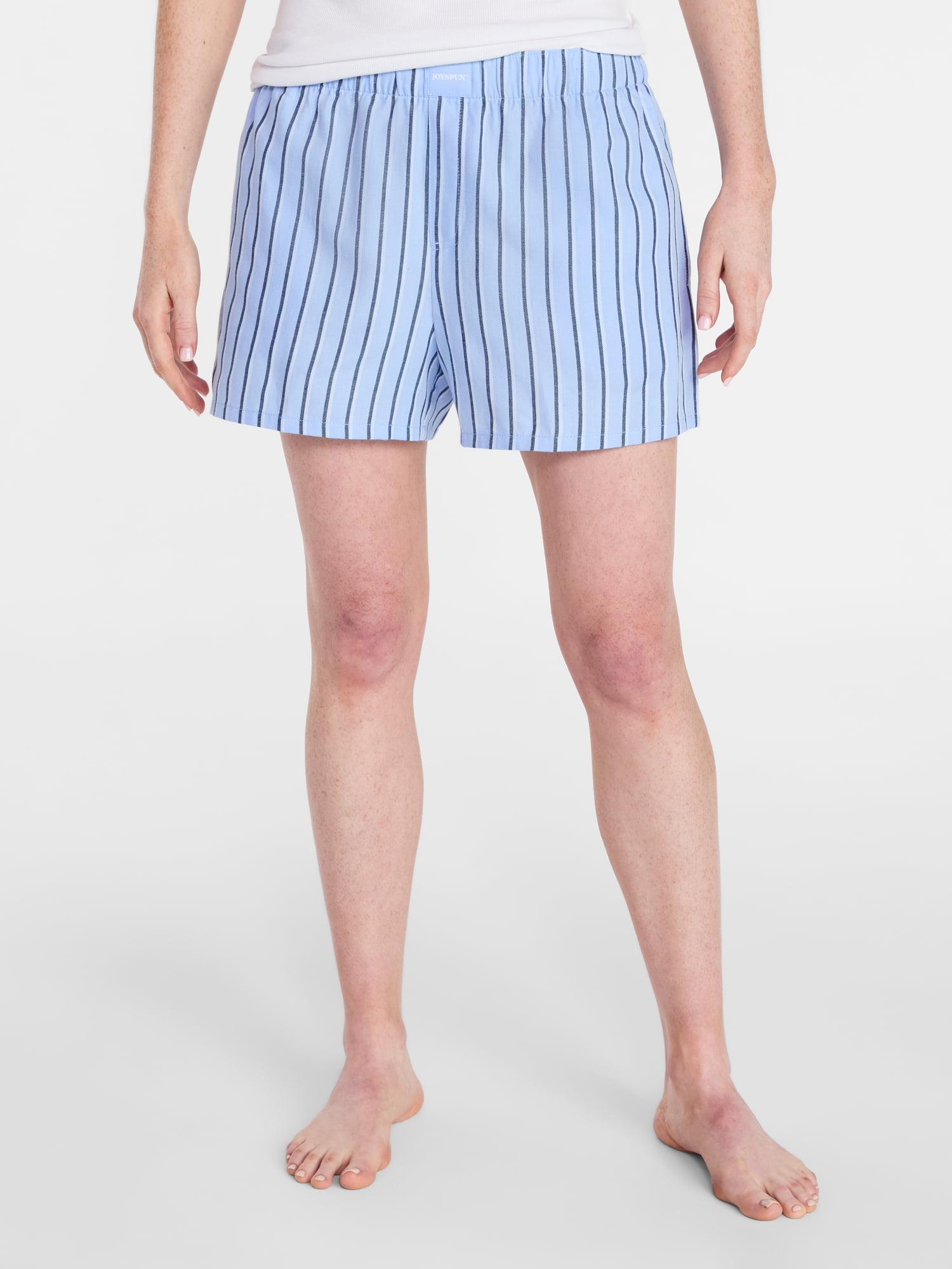 Joyspun Women's Woven Pajama Boxer Shorts, 3'' Inseam, Sizes XS-3X