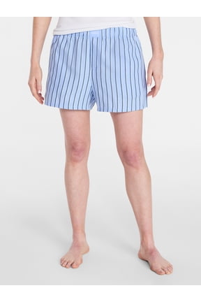 Women's Woven Pajama Boxer Shorts, 3'' Inseam, Sizes XS-3X