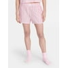 Joyspun Women's Woven Pajama Boxer Shorts, 3'' Ins