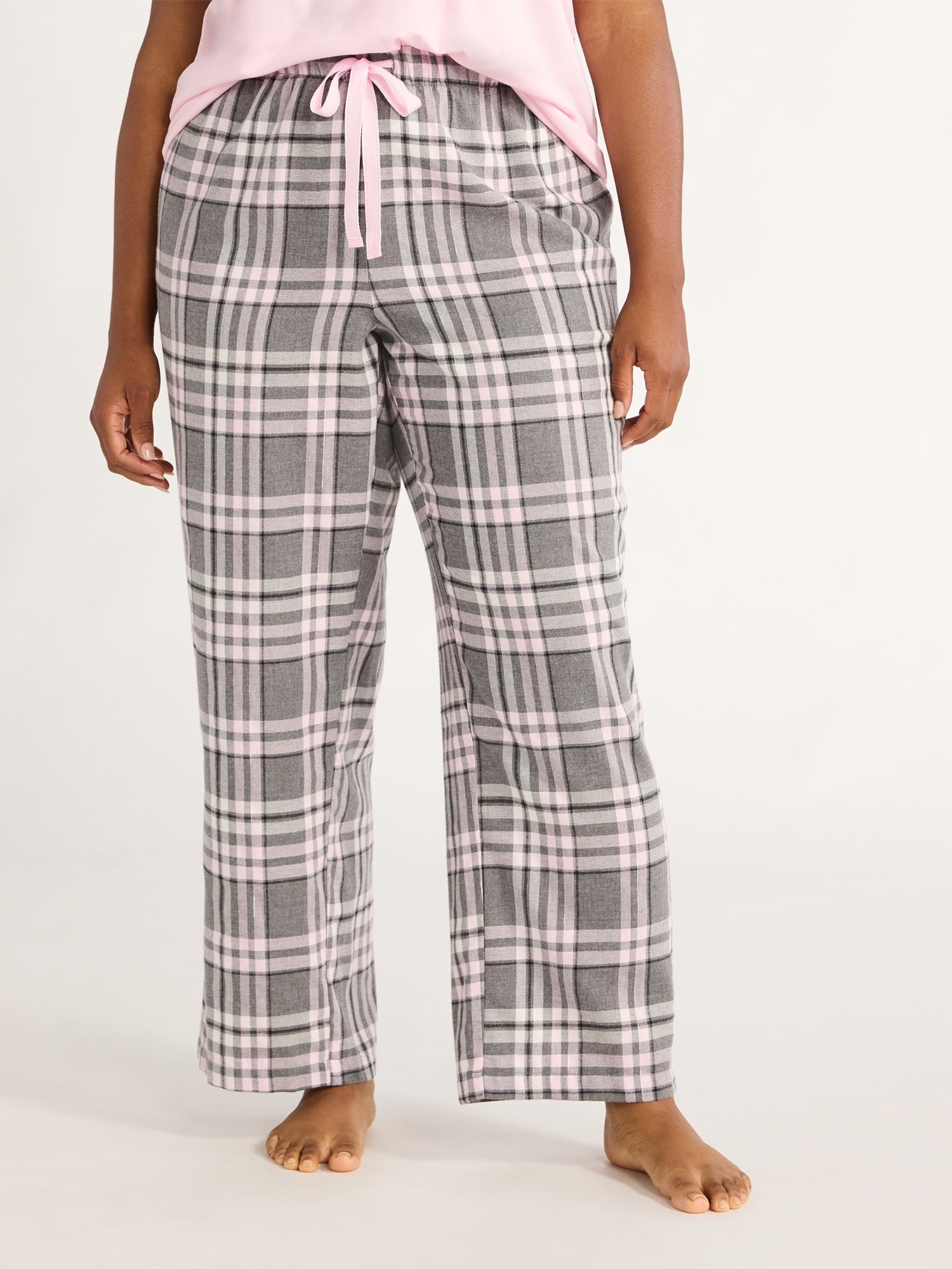 Joyspun Women's Flannel Sleep Pants, 30” Inseam, Sizes XS-3X