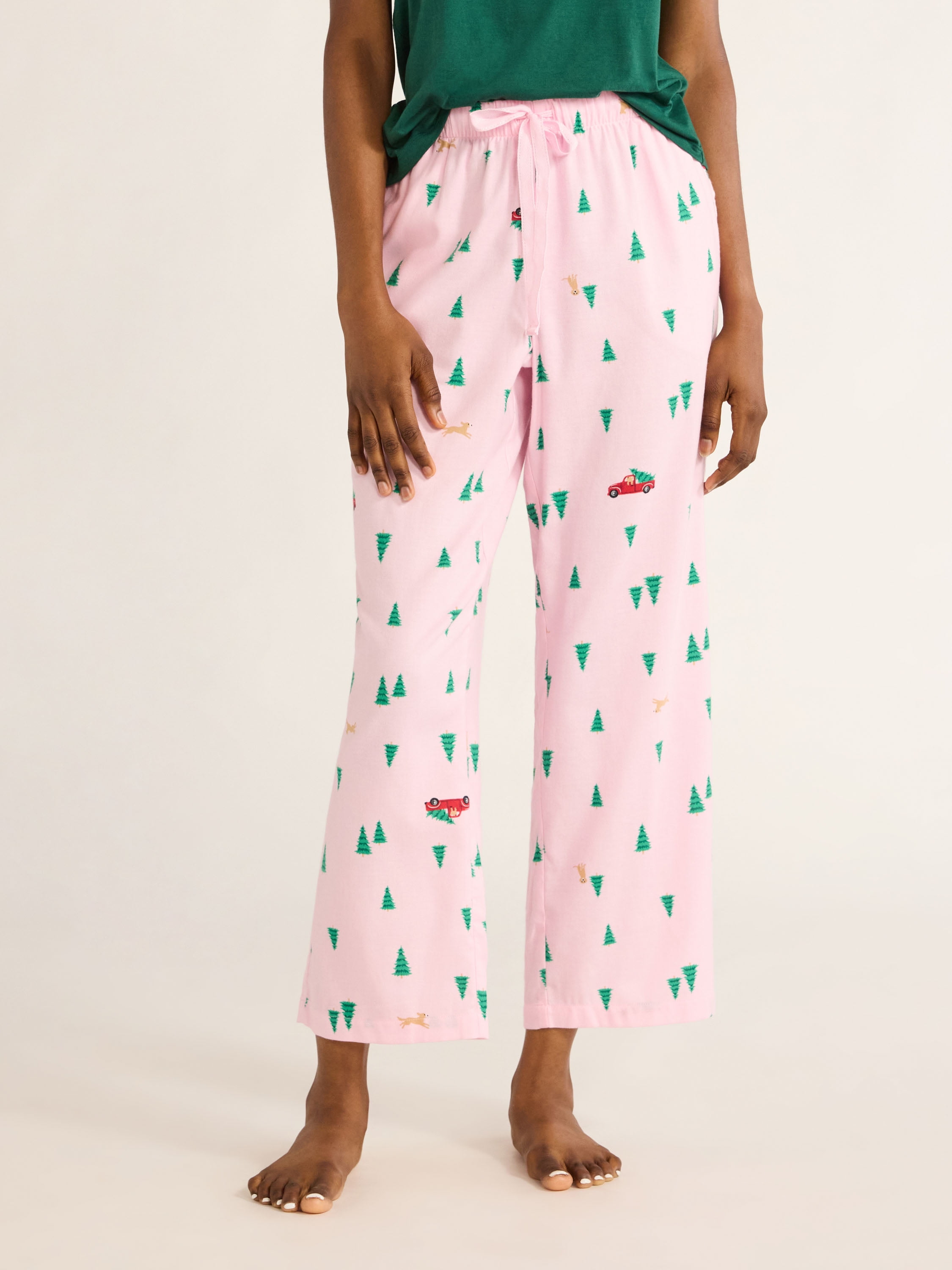 Joyspun Women's Flannel Sleep Pants, 30” Inseam, Sizes XS-3X