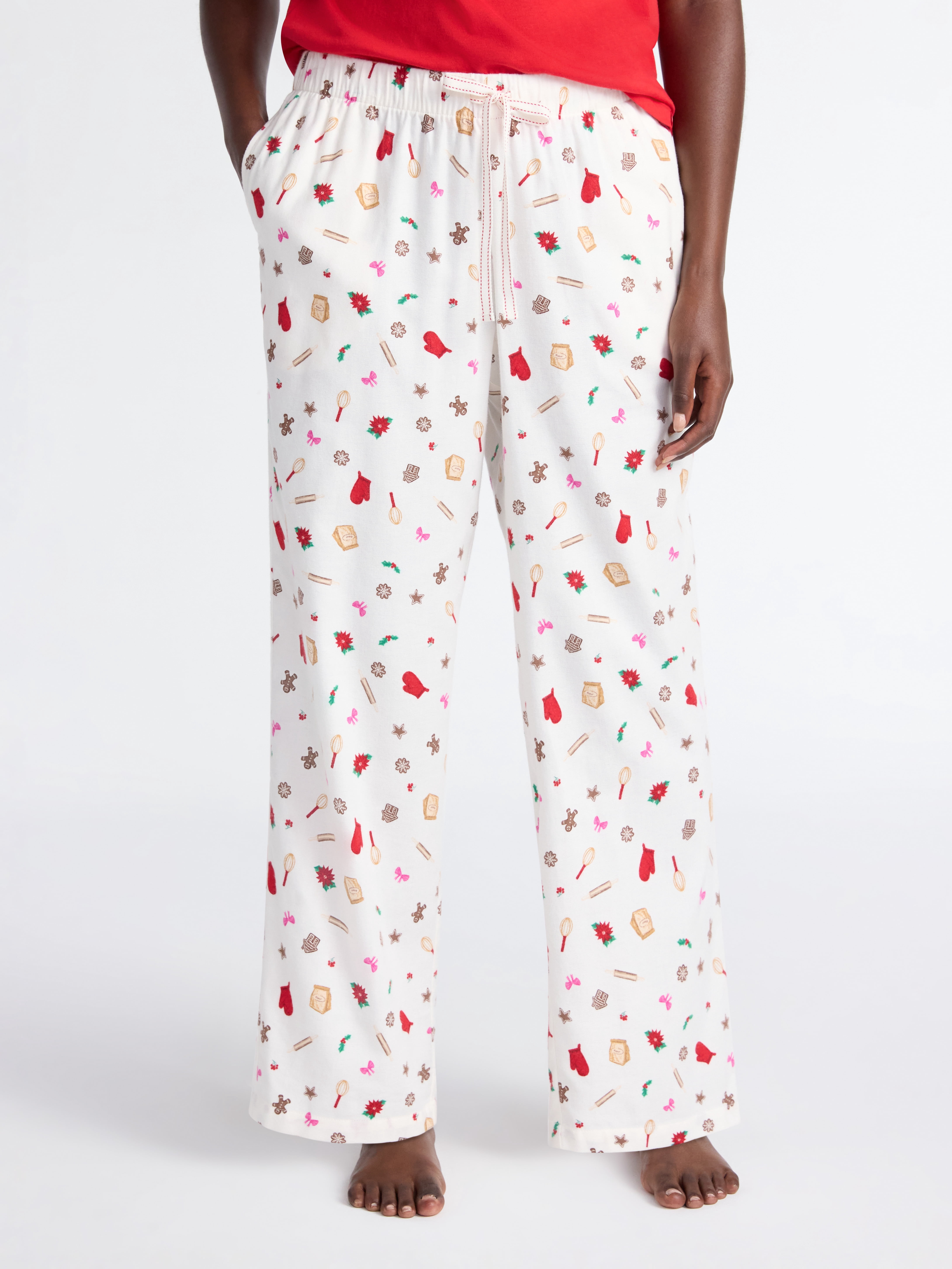 Joyspun Women's Flannel Sleep Pants, 30'' Inseam, Sizes XS-3X