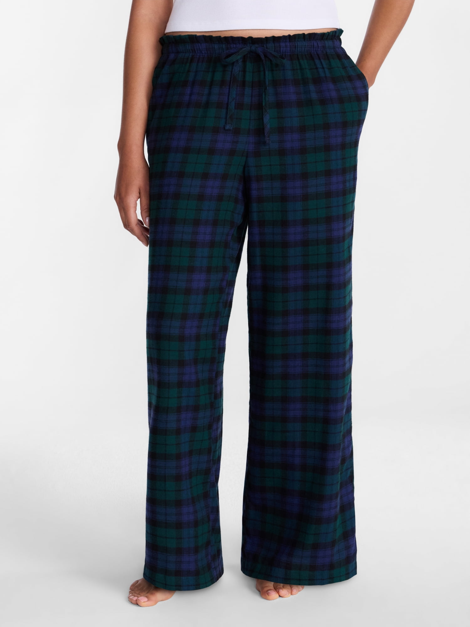 Joyspun Women's Flannel Sleep Pants, 30” Inseam, Sizes XS-3X