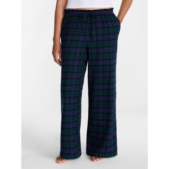 Joyspun Women's Flannel Sleep Pants, 30” Inseam, Sizes XS-3X