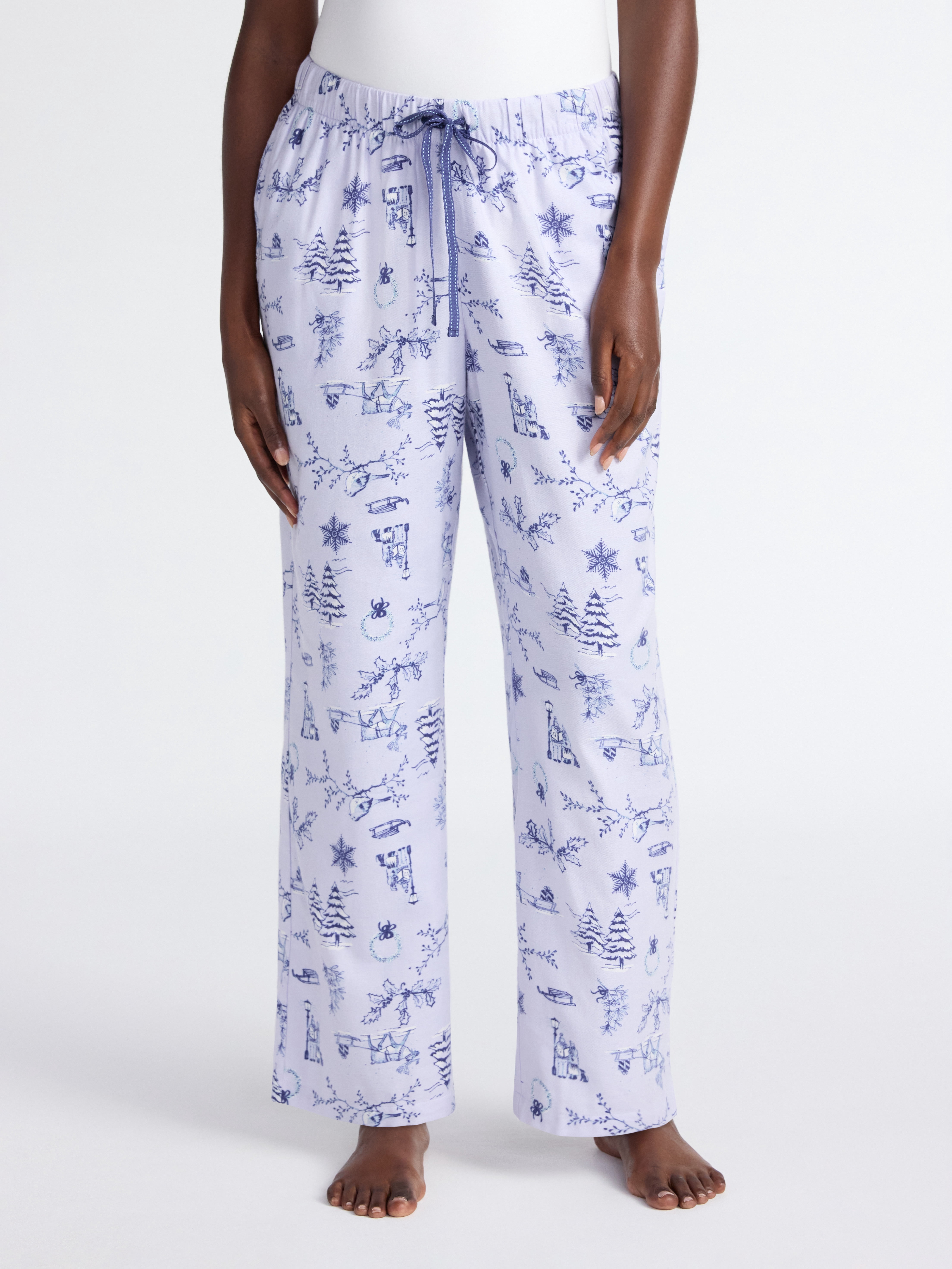 Joyspun Women's Flannel Sleep Pants, 30'' Inseam, Sizes XS-3X