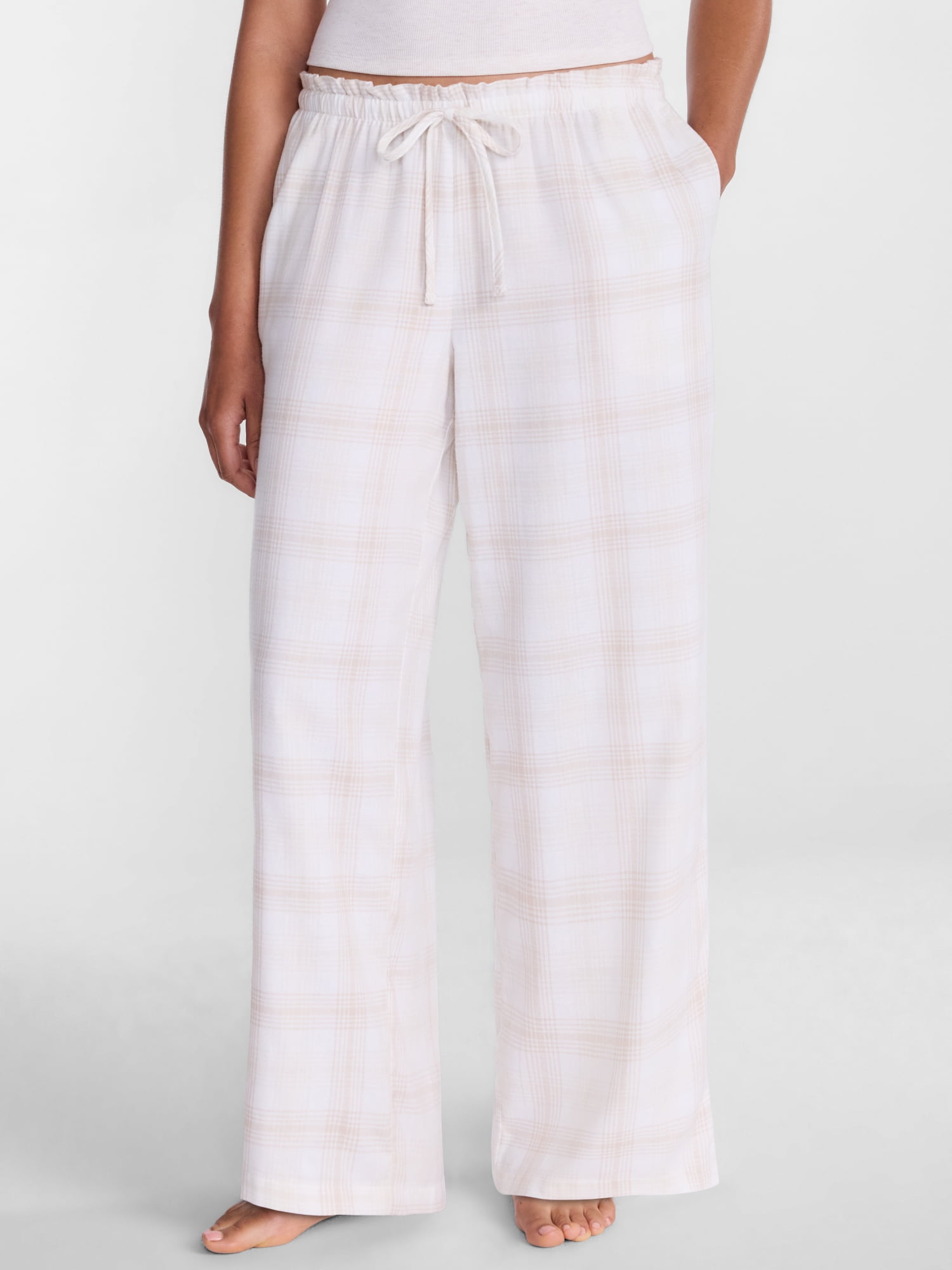 Joyspun Women's Flannel Sleep Pants, 30” Inseam, Sizes XS-3X