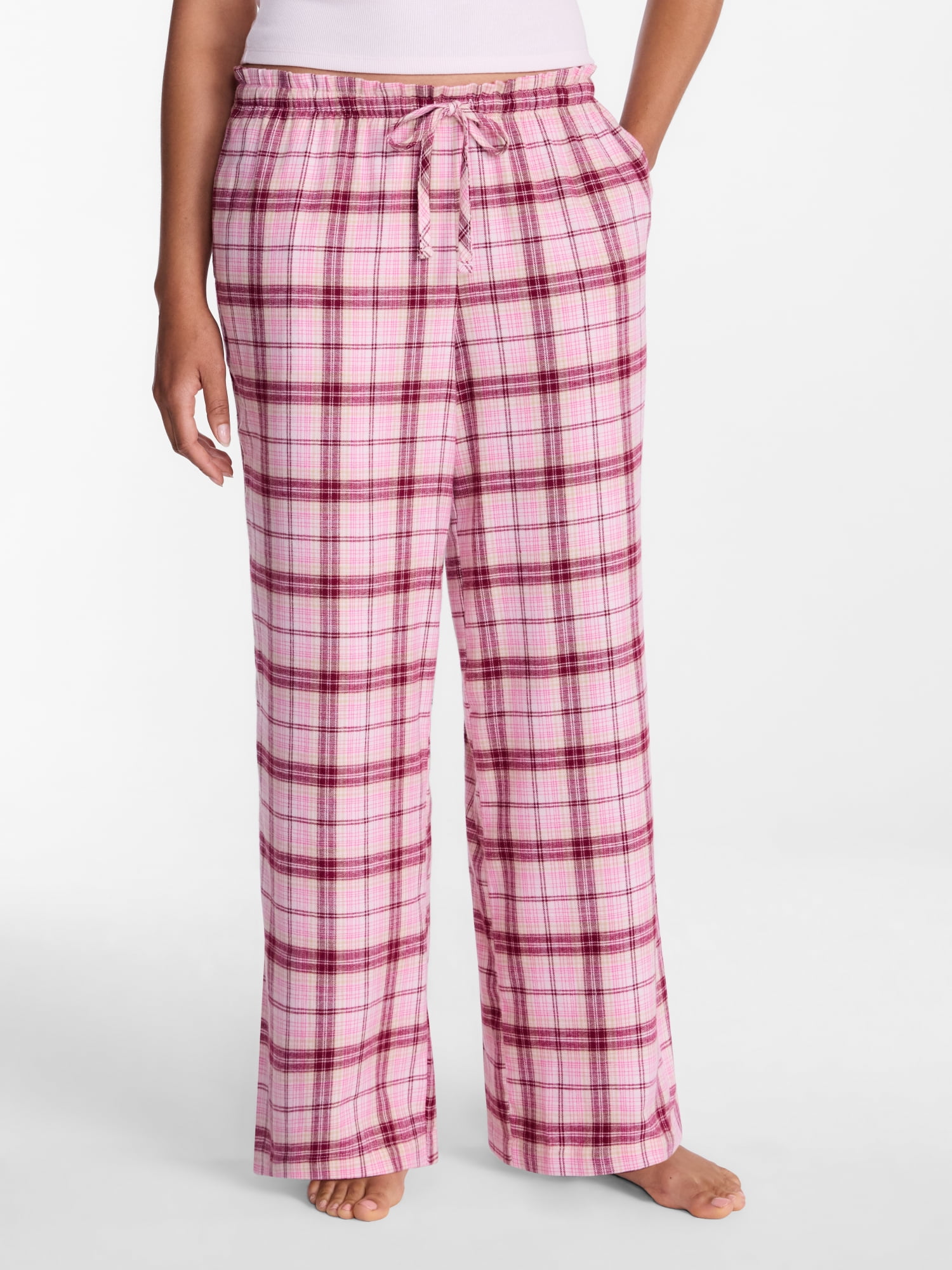 Joyspun Women's Flannel Sleep Pants, 30” Inseam, Sizes XS-3X
