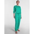 thumbnail image 1 of Joyspun Women's Fleece Pajama Set, Crewneck Top and Joggers, Serrano Pepper, Size L, 1 of 5