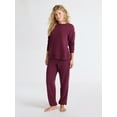 thumbnail image 1 of Joyspun Women’s Fleece Long Sleeve Top and Joggers Lounge Set, 2-Piece, Sizes XS-3X, 1 of 4