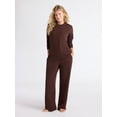 thumbnail image 1 of Joyspun Women's Fleece Long Sleeve Top and Straight Leg Pants Lounge Set, 2-Piece, Sizes XS-3X, 1 of 7