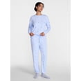 thumbnail image 1 of Joyspun Women's Fleece Crewneck Top and Jogger Pajama Set, 2-Piece, Relaxed Fit, Baby Blue, Size S, 1 of 5