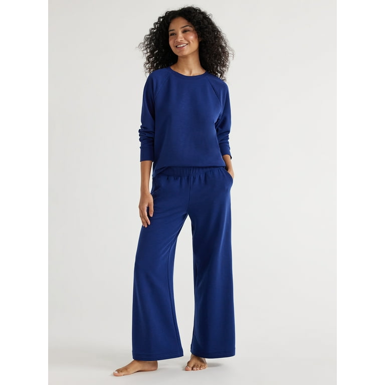 Joyspun Women's Velour Top and Sleep Pants Pajama Set, 2-Piece, Sizes S to  3X 