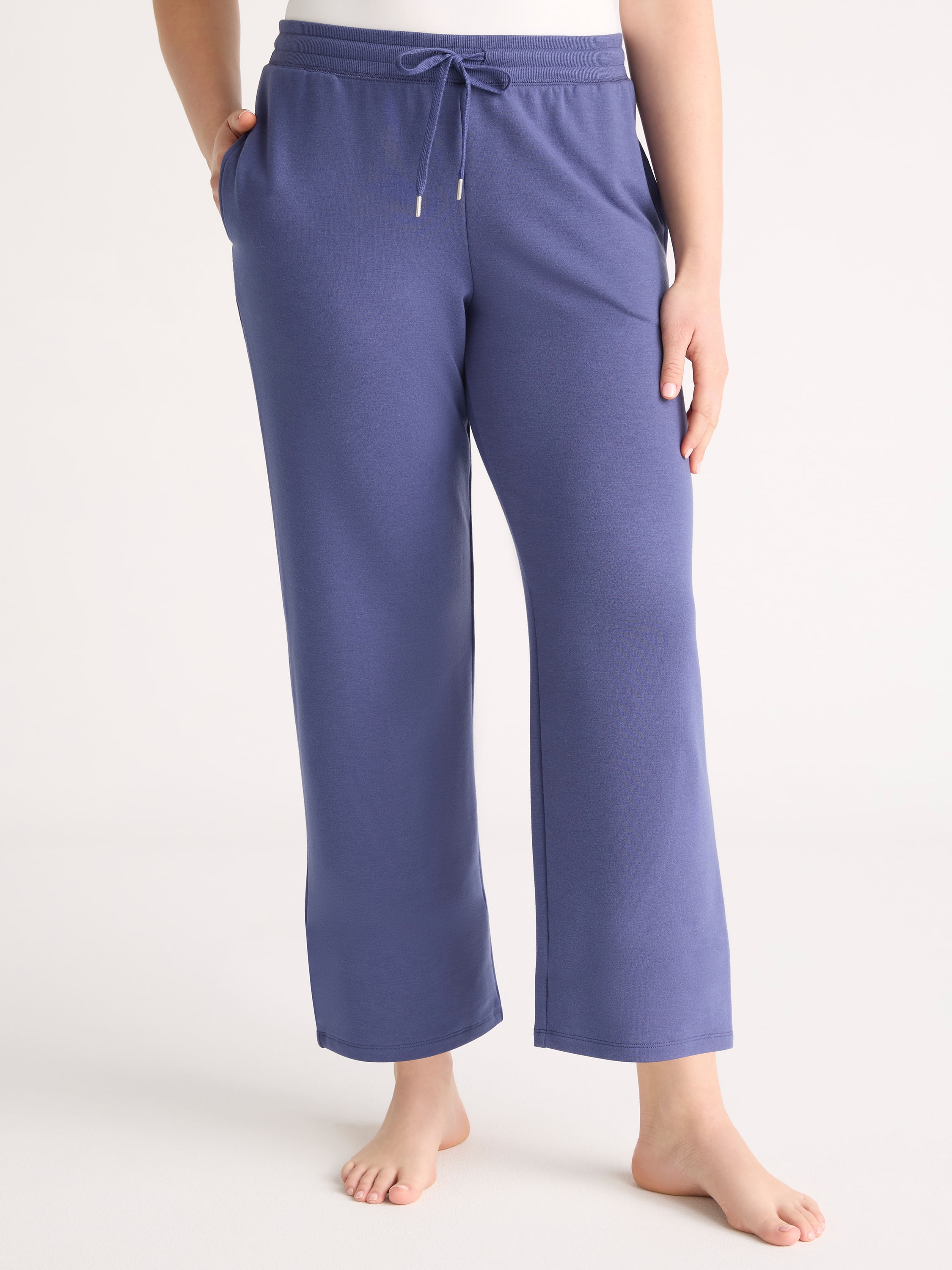 Joyspun Women's French Terry Capri Sleep Pants, 25'' Inseam, Sizes
