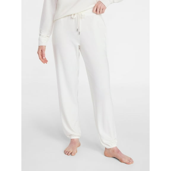 Joyspun Women's French Terry Knit Bridal Jogger Sleep Pants, 29'' Inseam, Sizes XS-3X