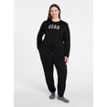 thumbnail image 1 of Joyspun Women's French Terry Long Sleeve Sleep Top and Joggers Lounge Set, 2-Piece, Sizes XS-3X, 1 of 4