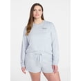 thumbnail image 1 of Joyspun Women's French Terry Long Sleeve Top and Shorts Lounge Set, 2-Piece, Sizes XS-3X, 1 of 5