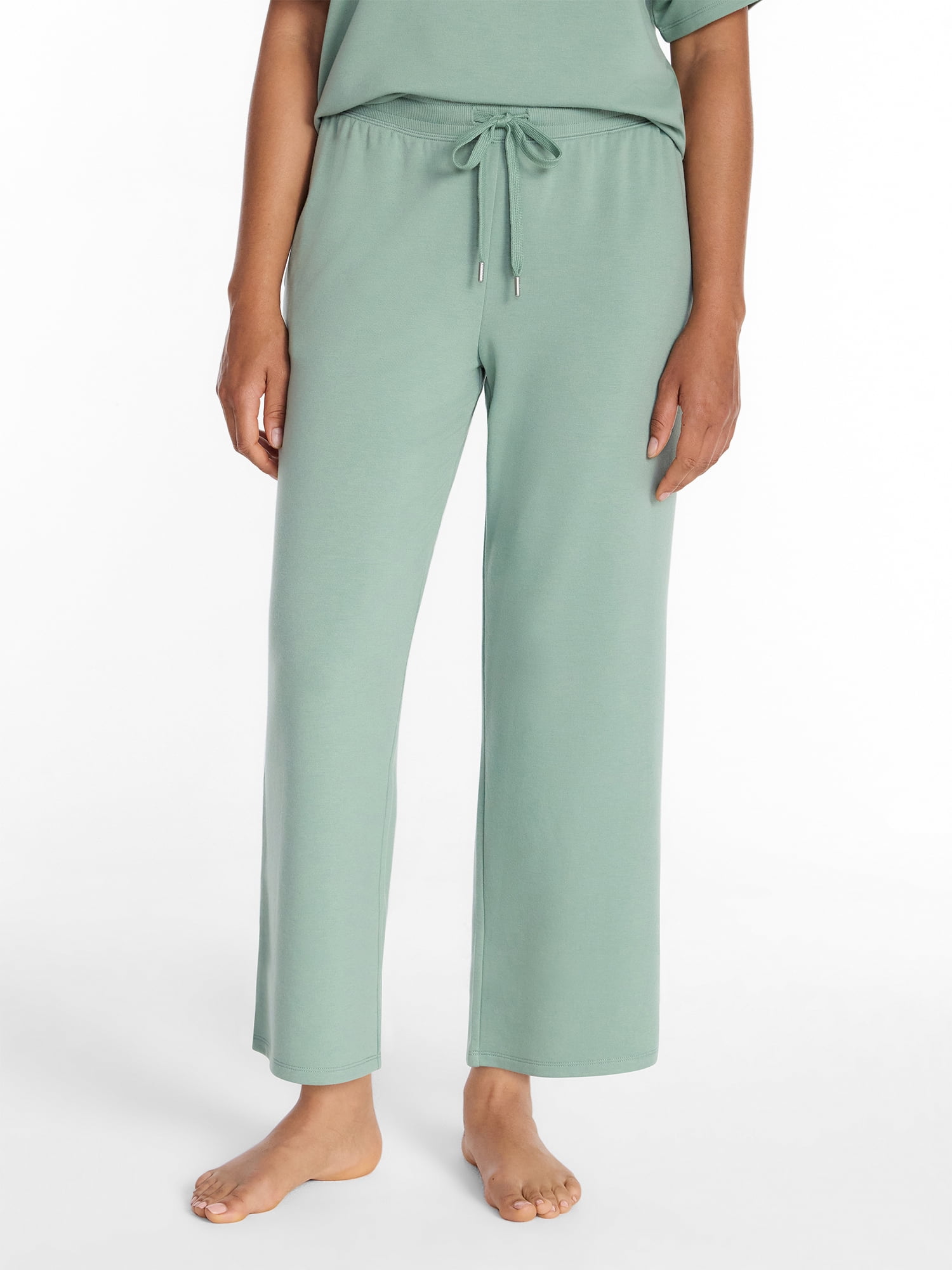 Joyspun Women's French Terry Knit Sleep Capri Pants, 25” Inseam, Sizes XS-3X