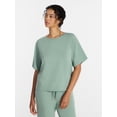 thumbnail image 1 of Joyspun Women's French Terry Knit Sleep Top with Short Sleeves, Sizes XS-3X, 1 of 6