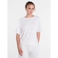 thumbnail image 1 of Joyspun Women's French Terry Knit Sleep Top with Short Sleeves, Sizes XS-3X, 1 of 6