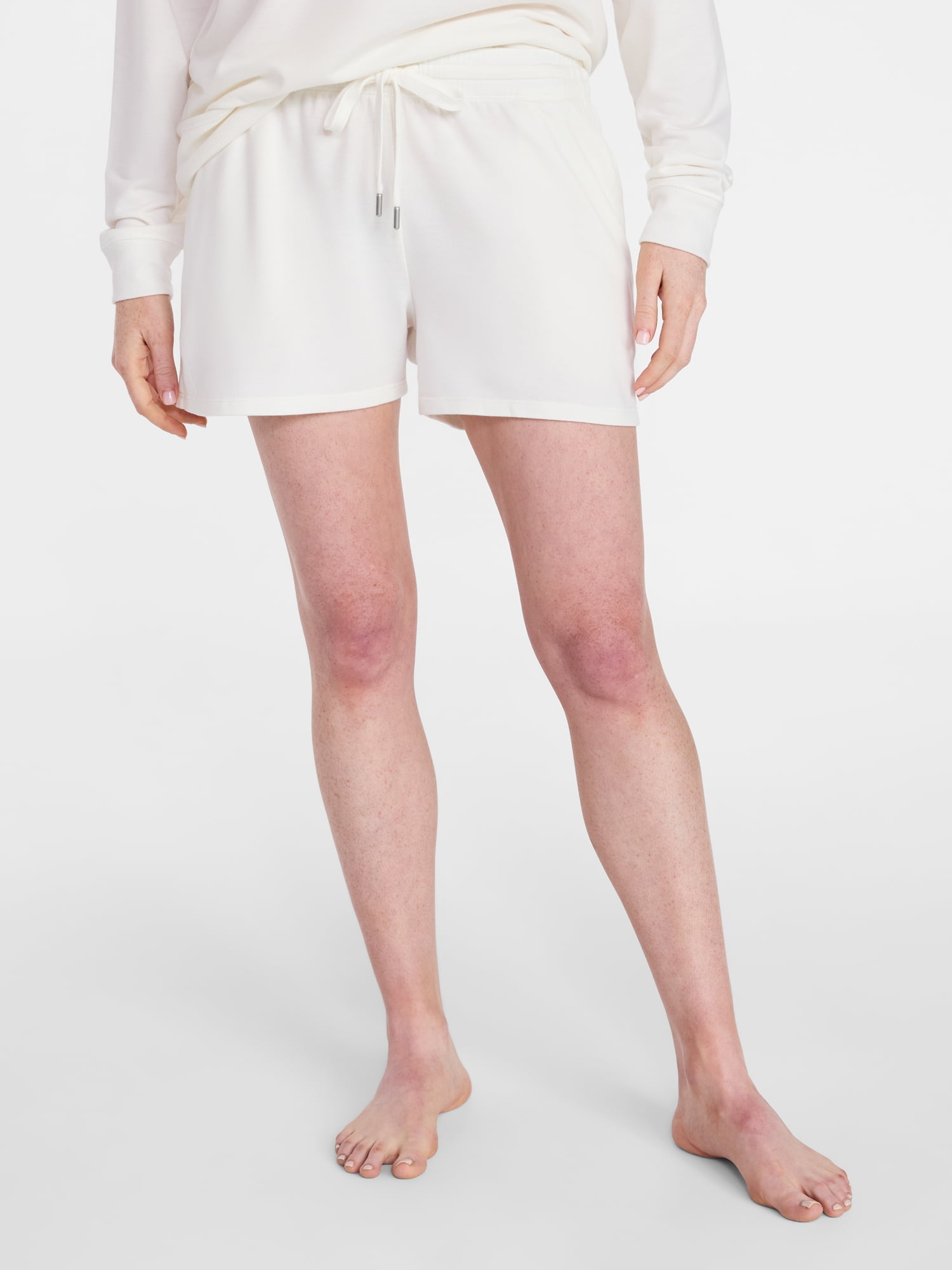 Joyspun Women's French Terry Knit Bridal Sleep Shorts, 3” Inseam, Sizes XS-3X
