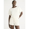 thumbnail image 1 of Joyspun Women's French Terry Short Sleeve Top and Shorts Pajama Set, 2-Piece, Sizes XS-3X, 1 of 6