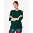 thumbnail image 1 of Joyspun Women's French Terry Sleep Top with Long Sleeves, Sizes XS to 3X, 1 of 6